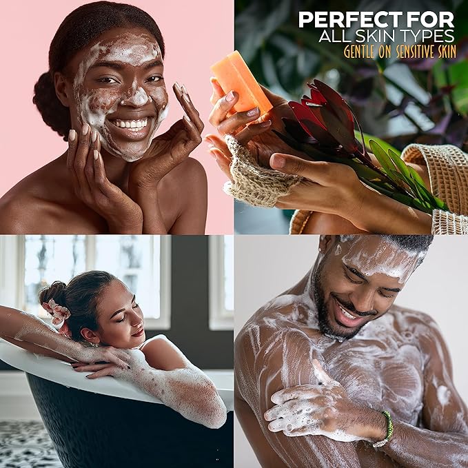 Turmeric Soap Bar (2 Pack) for Body & Face, Made with Natural and Organic Ingredients. Gentle Soap – For All Skin Types – Made in USA 4.5oz Per Bar