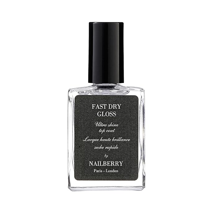 Fast Dry Gloss Top Coat | Super-Fast Drying High Gloss Top Coat | Hard, Long-Lasting, Chip-Resistant Finish | Protects Against Fading & Discoloration | Vegan & Cruelty Free | 12-Free | 15 ml