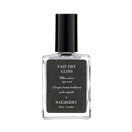 Fast Dry Gloss Top Coat | Super-Fast Drying High Gloss Top Coat | Hard, Long-Lasting, Chip-Resistant Finish | Protects Against Fading & Discoloration | Vegan & Cruelty Free | 12-Free | 15 ml