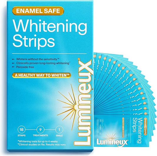 Lumineux Teeth Whitening Strips 9 Treatments – Peroxide Free - Enamel Safe for Whiter Teeth - Whitening Without The Sensitivity - Dentist Formulated - Sensitivity Free