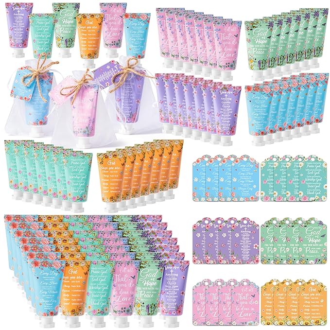 Y1tvei Mothers’ Day Christian Hand Cream Bulk Christmas Gifts for Women, 30ml Bible Verse Hand Lotion Scripture Travel Hand Lotion Gift Set for Mom Grandma Baby Shower Bridal Shower Favors, 48 Sets