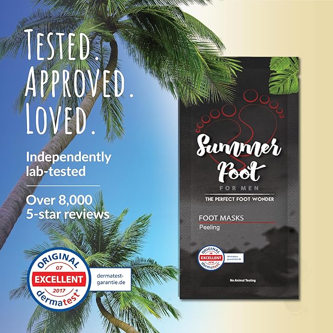 Premium Foot Mask for Men Double Pack | Exfoliating Foot Peel & Callus Remover for Feet - Repair rough heels with one-time treatment Baby Soft Feet