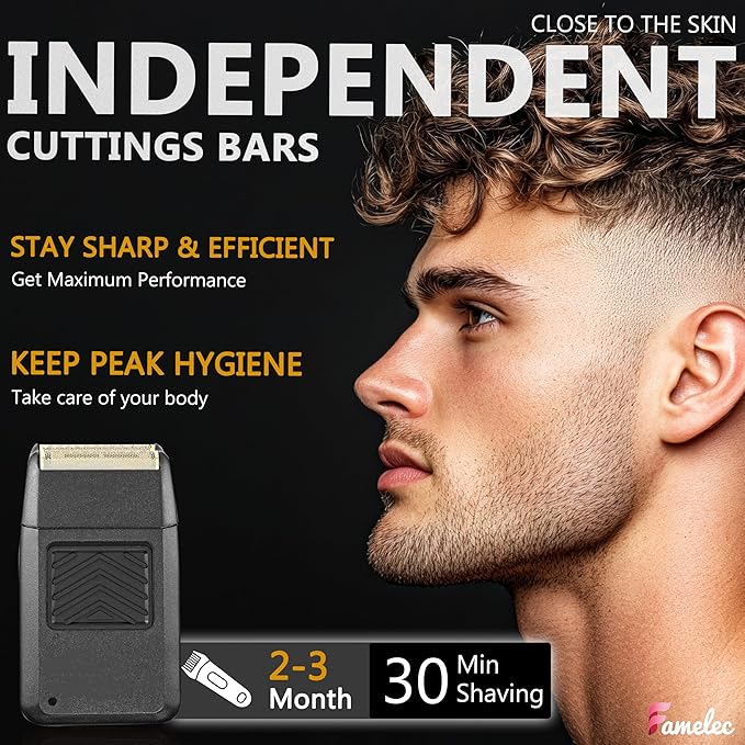 Black Razor Blades 5 Star Series for Wahl Foil Shaver Replacement Head Model 7031-100, 7043-100, Foil & Cutter Bar Assembly Compatible with Wahl Finale Replacement Foil, Head Shavers for Men