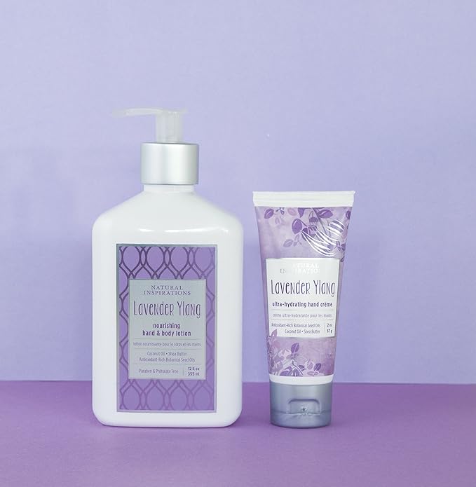 Natural Inspirations Hand & Body Lotion and Hand Creme Gift Set - Lavender Ylang