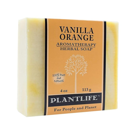 Plantlife Vanilla Orange Bar Soap - Moisturizing and Soothing Soap for Your Skin - Hand Crafted Using Plant-Based Ingredients - Made in California 4oz Bar
