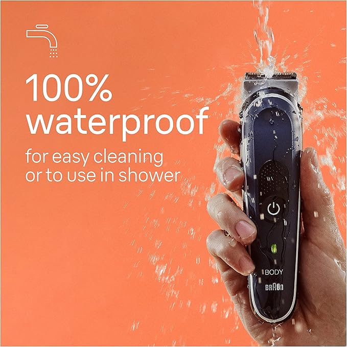 Braun Body Groomer Series 5 5360, Body Groomer for Men, for Chest, Armpits, Groin, SkinSecure Technology for Gentle Use and Clean Shave Attachment, Waterproof, Cordless with 100-min Run Time