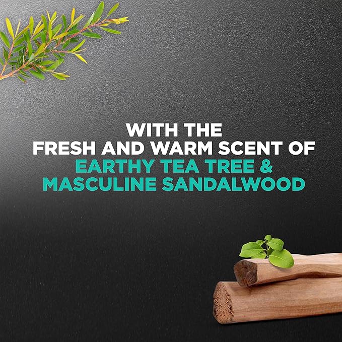 DOVE MEN + CARE Body and Face Wash Invigorating Revive 3N1 3 Count with Tea Tree Oil, with 24-Hour Nourishing Micromoisture Technology, 30 oz