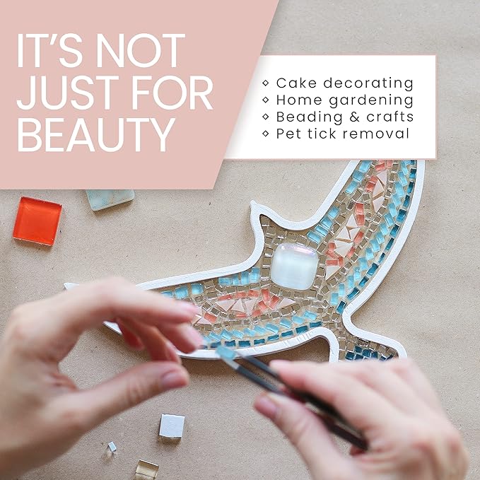 Tweezers Set 5-piece - Tweezer Guru Stainless Steel Slant Tip and Pointed Eyebrow Tweezer Set - Great Precision for Facial Hair, Ingrown Hair, Splinter and Blackhead Remover (Black) (5-Pack)