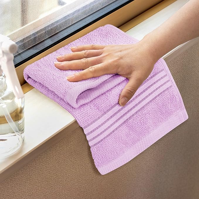 Utopia Towels - Luxury Wash Cloths Set (12 x 12 Inches) 600 GSM 100% Cotton Ring Spun, Highly Absorbent and Soft Feel Washcloths for Bathroom, Spa, Gym, and Face Towel (Lavender) (216 Pack)