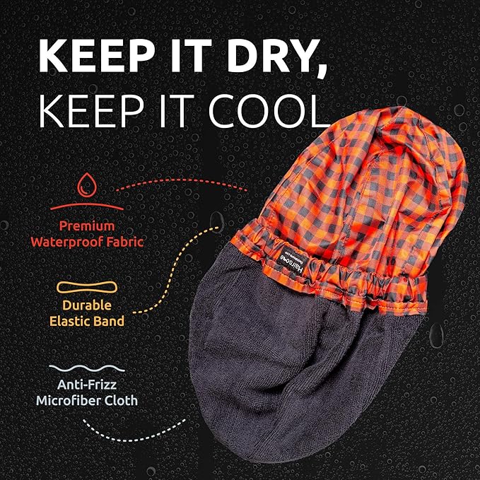 Black Shower Cap for Men