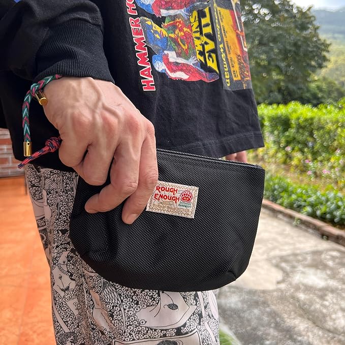 Rough Enough Small Tech Organizer Travel Case for Electronics & Cords - Cable Storage Bag Black