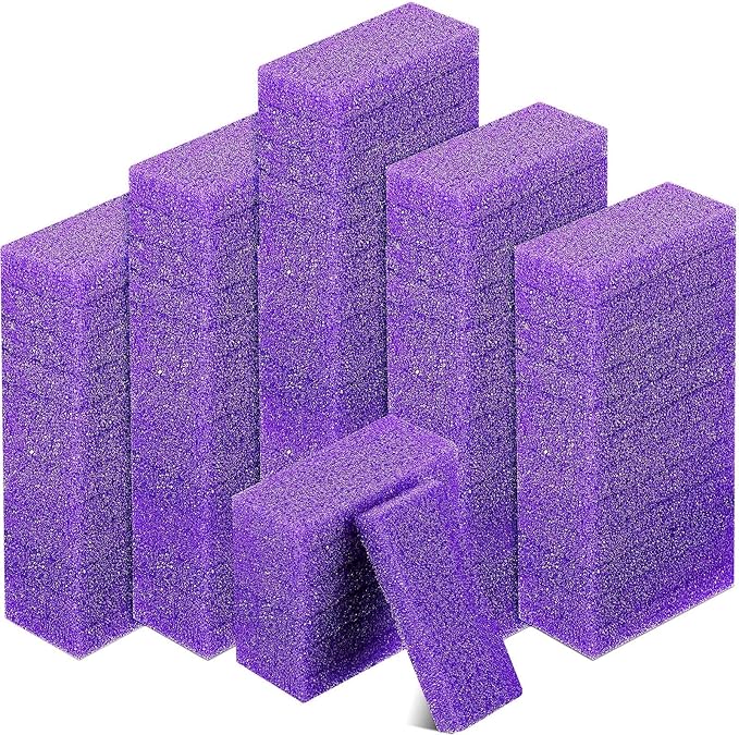 Batiyeer 600 Pcs Pumice Stone Bulk for Feet Scrubber Dead Skin Disposable Pedicure Pumice Stone Foot Shower Scrubber for Heel Cuticle Callus Remover Bath Spa,3.15 x 1.34 x 0.47 Inch(Purple)