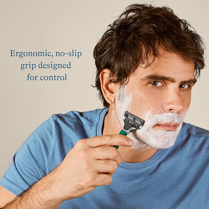 Harry's Shaving Kit for Men - Razor Handle, 9 Razor Blade Refill Cartridges, and Foaming Shave Gel - Shaving Gift Set for Him - Sage
