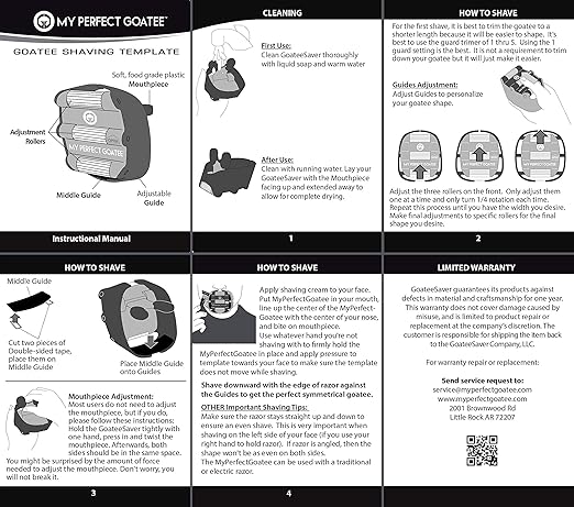 Mens Goatee Shaving Template - Create Perfectly Shaped Beards Every Time - Adjustable, Reduces Shaving Time - Shape Van Dyke, Circle Beard, Version 1.1 (2-pack)