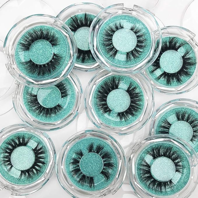 Mink Eyelashes 100% Siberian 3D Mink Fur Eyelashes Hand Made 16-20mm Natural Daily Eyelashes Cruelty-Free False Eyelashes Pack Cosplay Strip Eyelashes Wholesale 10 styles
