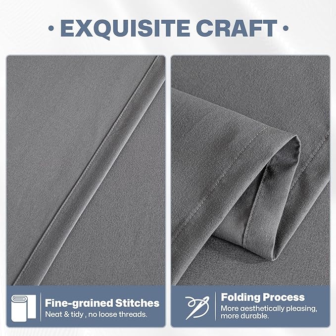 Lavisun Flat Sheets 2 Pack,Hotel Quality Flat Bed Sheets,Brushed Microfiber Bed Sheets, Bulk Sheets for Massage, Home, Dorm (Dark Grey,Twin)