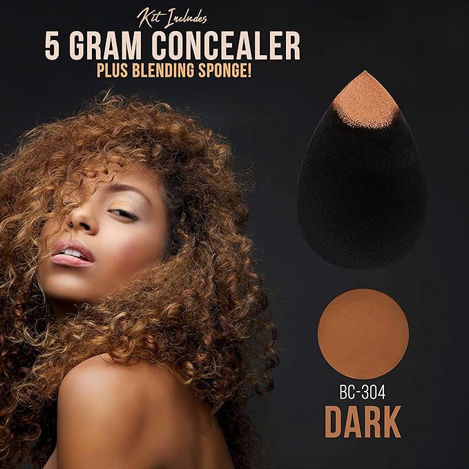 Belloccio Professional Beauty Airbrush Cosmetic Makeup System with 5 Dark Shades of Foundation in 1/4 oz Bottles - Kit includes Blush, Bronzer and Highlighters