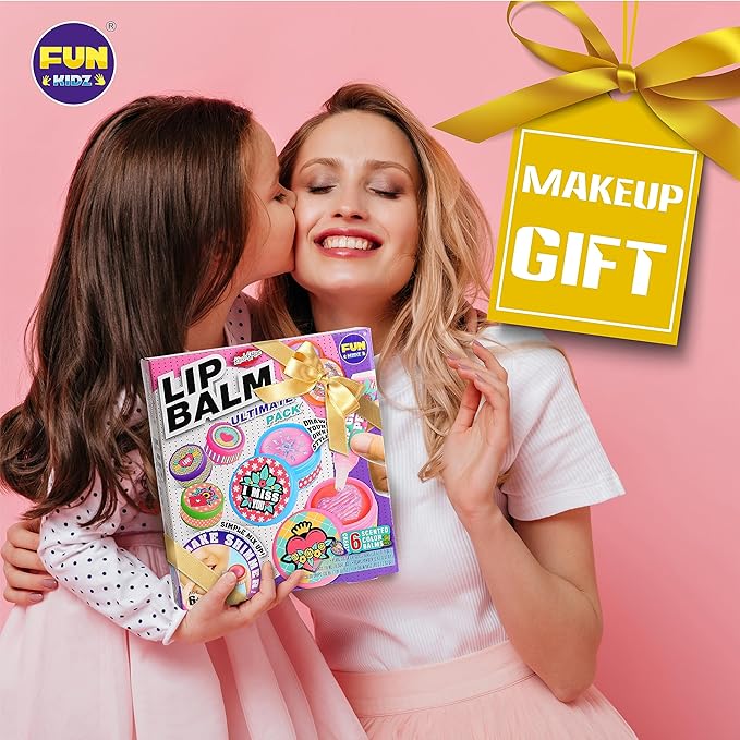 All Natural Lip Balm Kit For Girls, FunKidz Lip Gloss Making Kit For Kids Ages 8-10, 10-12 Girls Gift Makeup Science Lab