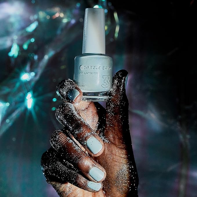 Dazzle Dry Nail Lacquer (Step 3) - Moonlight - A full coverage, pearlescent grey-toned blue. Full coverage cream. (0.5 fl oz)