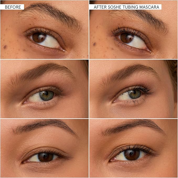 SOSHE Beauty - Waterproof Tubing Mascara Refill | Transfer-Proof, Petrolatum Free | Clean, Vegan, Cruelty-Free, Certified Plastic Negative