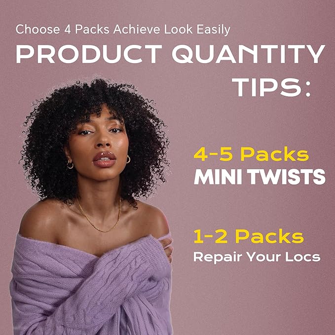 BLL Afro Kinkys Bulk Human Hair-100% Human Hair for Mini Twist Braiding Dreadlock Loc Extensions Afro Kinky Curly Hair Bulk Black Color (30#, 16 Inch (Pack Of 1))