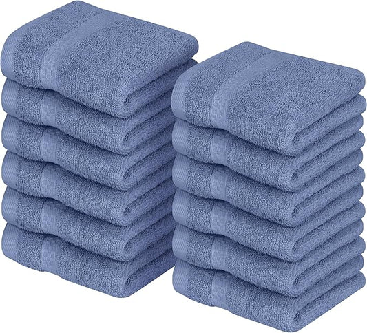 Utopia Towels [288 Pack Premium Wash Cloths Set (12 x 12 Inches) 100% Cotton, Highly Absorbent and Soft Feel Essential Washcloths for Bathroom, Spa, Gym, and Face Towel (Electric Blue)