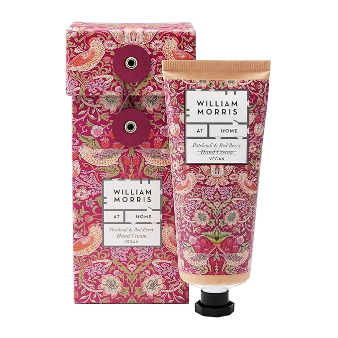 At Home Strawberry Thief Hand Cream | Leave Hands Soft & Cared For | Patchouli & Red Berry Scented | Strawberry Thief Print | Perfect Stocking Filler, 100ml