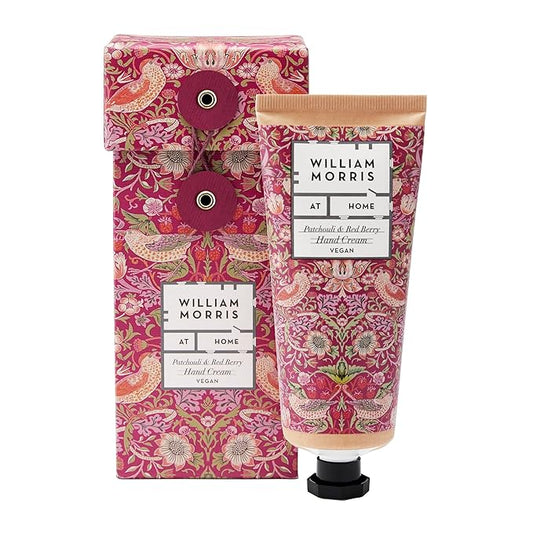 At Home Strawberry Thief Hand Cream | Leave Hands Soft & Cared For | Patchouli & Red Berry Scented | Strawberry Thief Print | Perfect Stocking Filler, 100ml