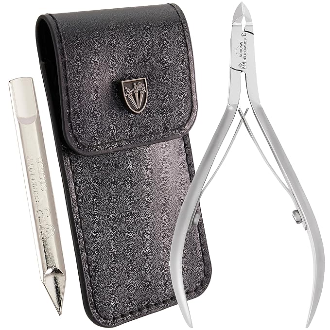 3 Swords Germany – brand quality stainless CUTICLE SKIN NIPPERS - REMOVER - CUTTER manicure pedicure grooming for professional fingernail & toenail care by 3 Swords