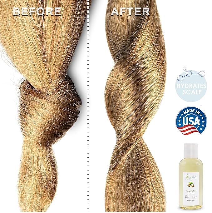 KUKUI NUT Oil Cold Pressed Unrefined | 100% Natural Available in Bulk | Carrier for Essential Oils, Face, Skin, Hair Moisturizer, Soap Making | Sizes 2OZ to 7 LBS | (16 OZ)