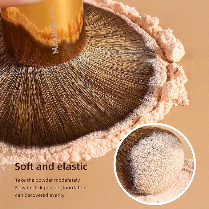 MAANGE 20 Pcs Makeup Brushes with Gift Box, Double-End Multi-functional Makeup Brushes for Blending Liquid Powder Concealer Cream Blush Buffe,Coffee Gold