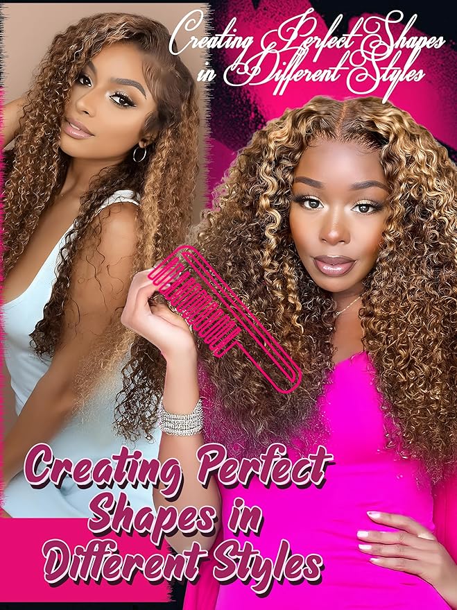 Human Hair Bundles 4 Bundles Hair Extensions 16 18 20 22 Inch Water Wave 100% Unprocessed Curly Brazilian Virgin Hair Wet and Wavy Human Hair Brown Highlight P4/27