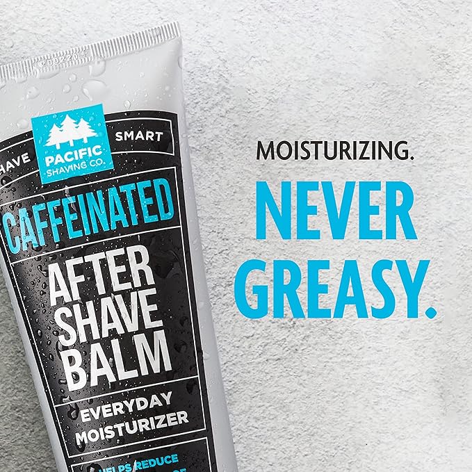 Pacific Shaving Company Caffeinated Shaving Cream & Aftershave Set - Shave Kit for Men - Antioxidant + Caffeine Enriched Shave Cream + Aftershave Lotion (3.4 Oz, 2x Each)