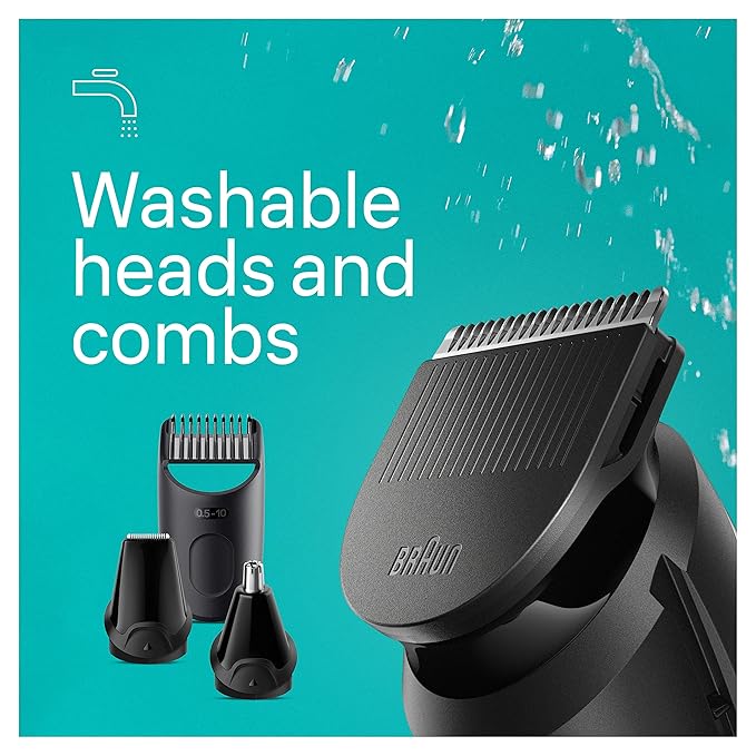 Braun All-In-One Style Kit Series 3 3450, 5-in-1 Trimmer for Men with Beard Trimmer, Ear & Nose Trimmer, Hair Clippers & More, Ultra-Sharp Blade, 40 Length Settings and Washable
