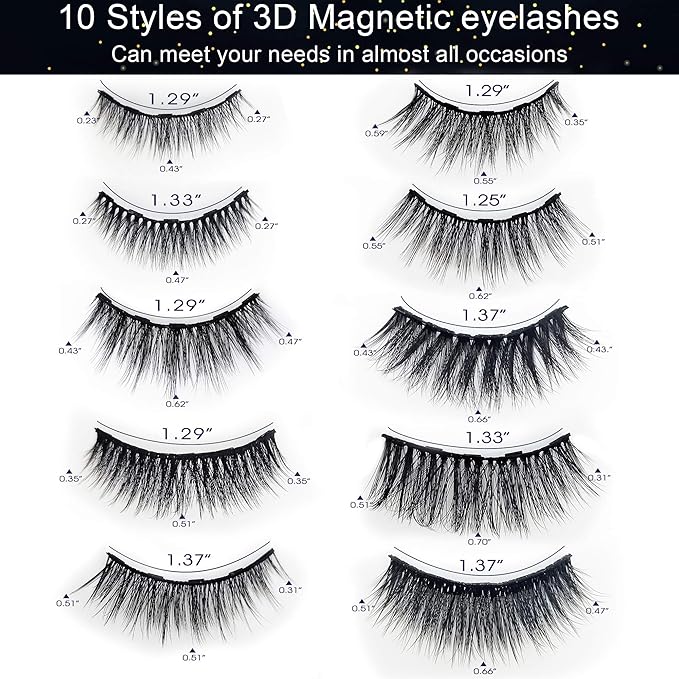 Alcastar Magnetic Eyelashes with Eyeliner Kit, Magnetic Lashes Natural Looking with, Reusable,Long Lasting, Easy Apply,Cruelty-Free. (FBA-ATZ1004-A2)
