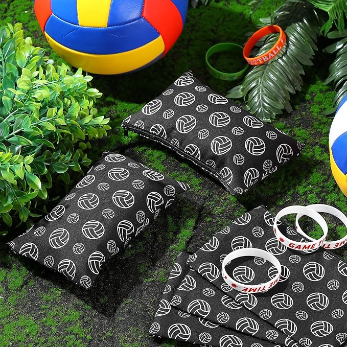 Eccliy 20 Pcs Volleyball Makeup Bags Bulk Sport Team Gifts Volleyball Cosmetic Bag Accessories for Women Toiletry Zipper Pouch Travel Canvas Gifts Stuff for Party Team Players Lover