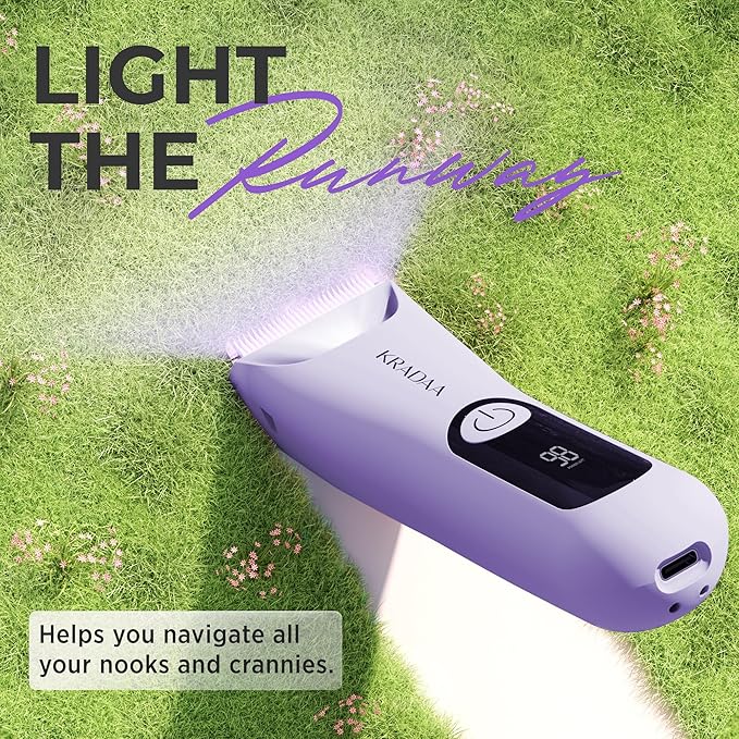 Bikini Trimmer for Women Pubic Hair: Painless Eletctric Razors for Women - Rechargeable Eletctric Shaver Waterproof IPX7 for Body Hair (Wisteria Purple)