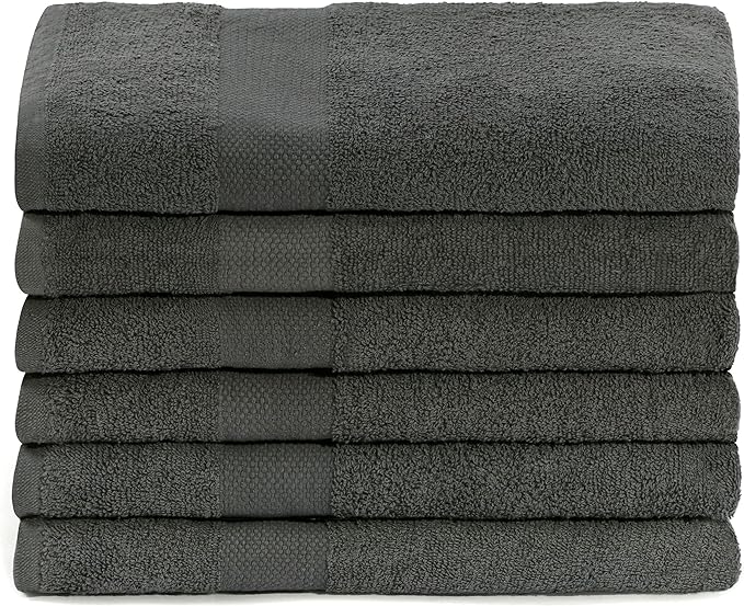 SIMPLI-MAGIC 79403 Bath Towels, Gray, 24x46 Inches Towels for Pool, Spa, and Gym Lightweight and Highly Absorbent Quick Drying Towels