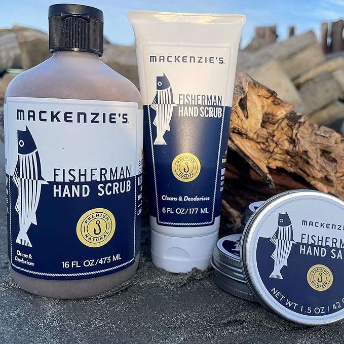 MacKenzie's Fisherman Hand Scrub - Gifts for Men - Gifts for Fisherman - Gifts for Cooks - Gifts for Gardeners - Cleansing & Deodorizing Hand Cleaner - 16 oz.
