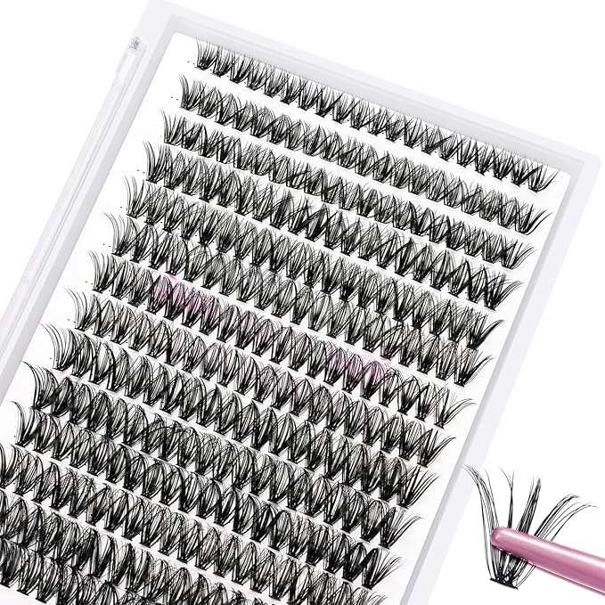 280 Pcs Individual Lashes 40D-C-0.07-16 Cluster Lashes C D Curl Wispy Lashes Bottom Lashes DIY Lashes At Home（40D-C-0.07-16）