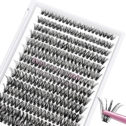 280 Pcs Individual Lashes 40D-C-0.07-16 Cluster Lashes C D Curl Wispy Lashes Bottom Lashes DIY Lashes At Home（40D-C-0.07-16）