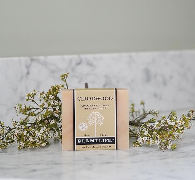 Plantlife Cedarwood Bar Soap - Moisturizing and Soothing Soap for Your Skin - Hand Crafted Using Plant-Based Ingredients - Made in California 4oz Bar