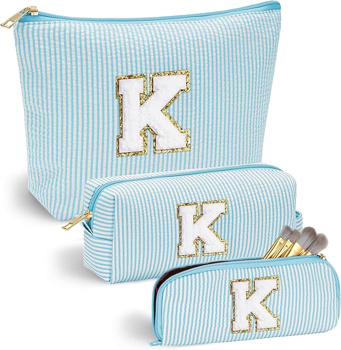 YOOLIFE Cute Makeup Bags - Cosmetic Bag for Women | Initial Makeup Bag | Personalized Gifts