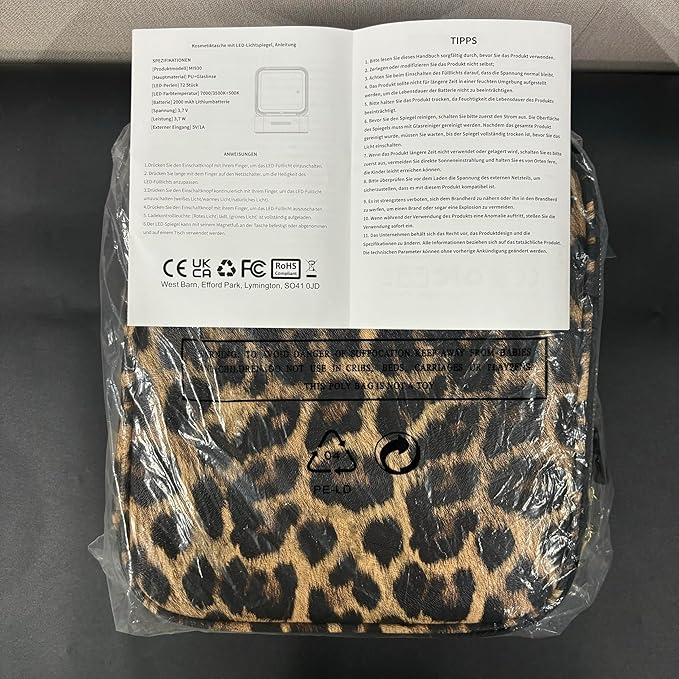 Makeup Bag with Magnetic Detachable Lighted Mirror, Travel Makeup Bag with Mirror 360° Angle, PU Leather Makeup Organizer Bag with Mirror and Lights, Portable Cosmetic Case Accessories Train Case Gift