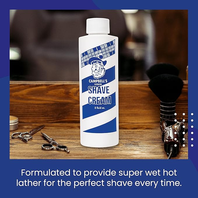 Campbell's Liquid Shave Cream 8 oz for Barbers