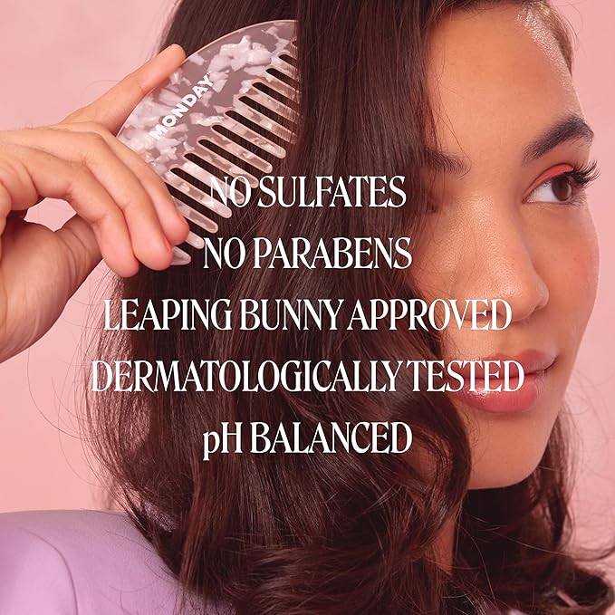 MONDAY HAIRCARE Smooth Shampoo + Conditioner Bathroom Set (2 Pack) 27oz Each for Frizzy, Coarse, and Curly Hair, Made from Coconut Oil, Shea Butter, & Vitamin E, 100% Recyclable Bottles