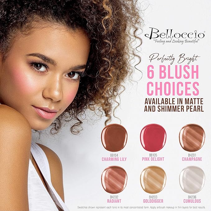 Belloccio Makeup and Tanning Airbrush System with DARK Foundation and Blush Set