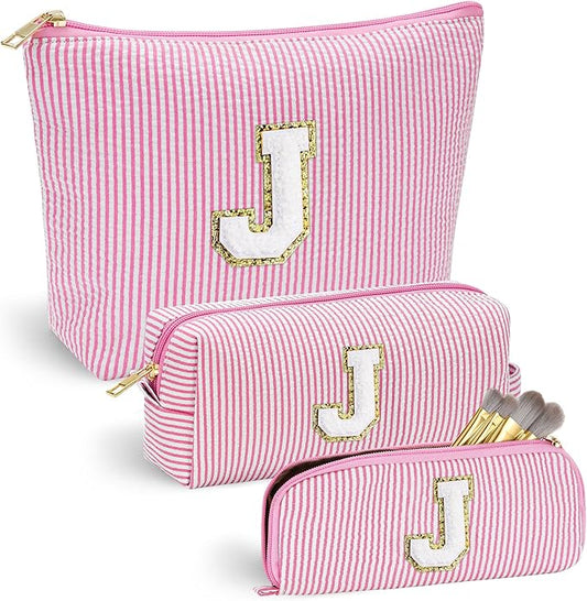 YOOLIFE Birthday Gifts for Girls, Makeup Bag | Cosmetic Bag Daughter Birthday Gifts for Girl Women | Teacher Gifts | Make Up Bag Gifts for Friends Teen Girl Gifts Trendy Stuff Preppy Makeup Bag Pink J