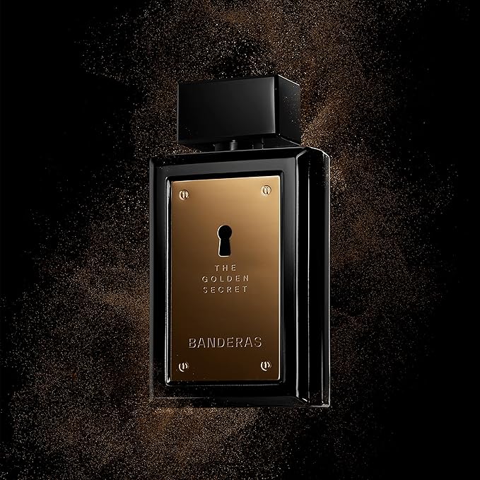 Banderas Perfumes - The Golden Secret - Eau de Toilette Spray for Men - Long Lasting - Masculine, Casual and Elegant Fragrance - Mint, Apple and Spicy Notes - Ideal for Day Wear - 6.7 Fl Oz