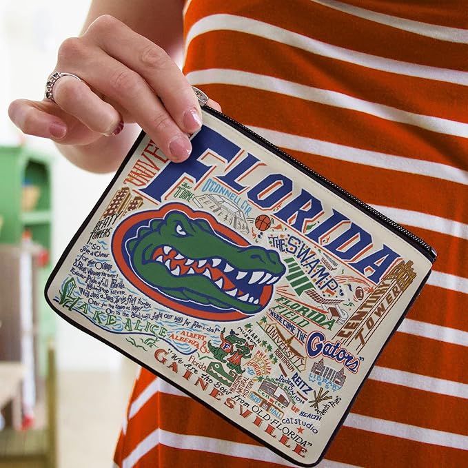 Catstudio Collegiate Zipper Pouch, University of Florida Travel Toiletry Bag, Ideal Gift for Alumni, Makeup Bag, Dog Treat Pouch, or Travel Purse